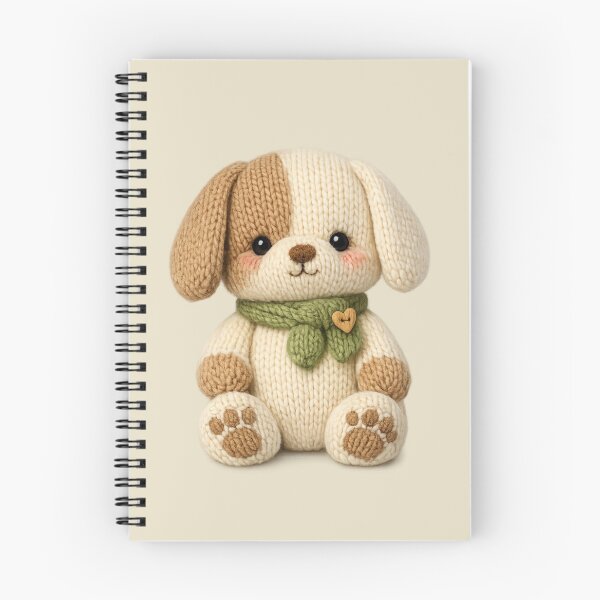Item preview, Cute Knitted Puppy Plush | Kawaii Handmade Crochet Cottagecore designed and sold by Moons Studio.
