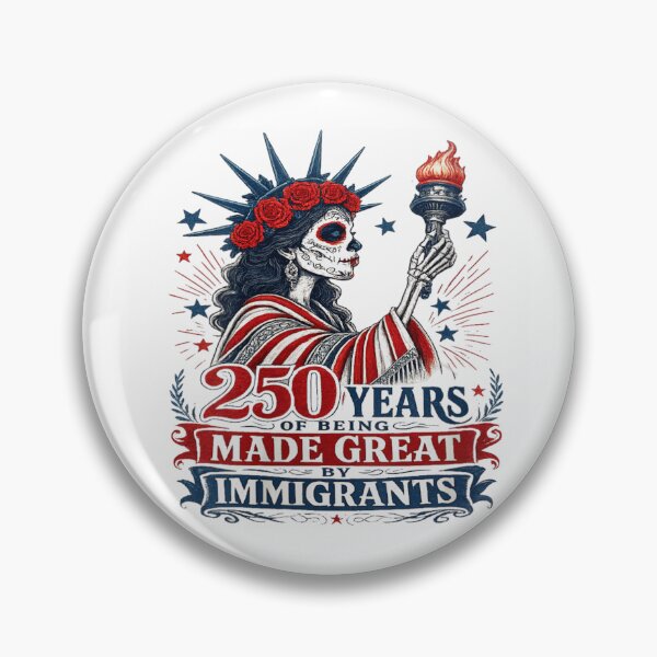 Item preview, USA 250 Years Sugar Skull Statue Of Liberty Immigrant Pride Protest Art designed and sold by Chaya Reid.