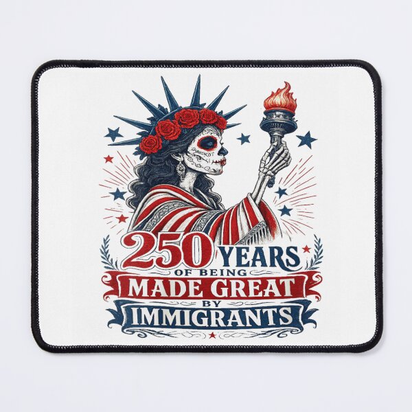 Item preview, USA 250 Years Sugar Skull Statue Of Liberty Immigrant Pride Protest Art designed and sold by Chaya Reid.