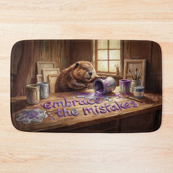 Item preview, Embrace The Mistakes Spilled Purple Paint Beaver Art designed and sold by Englandbear.