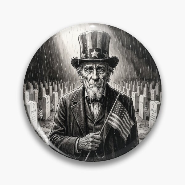 Item preview, Black & White Portrait Uncle Sam Crying In Military Cemetery designed and sold by Home Decor Art.