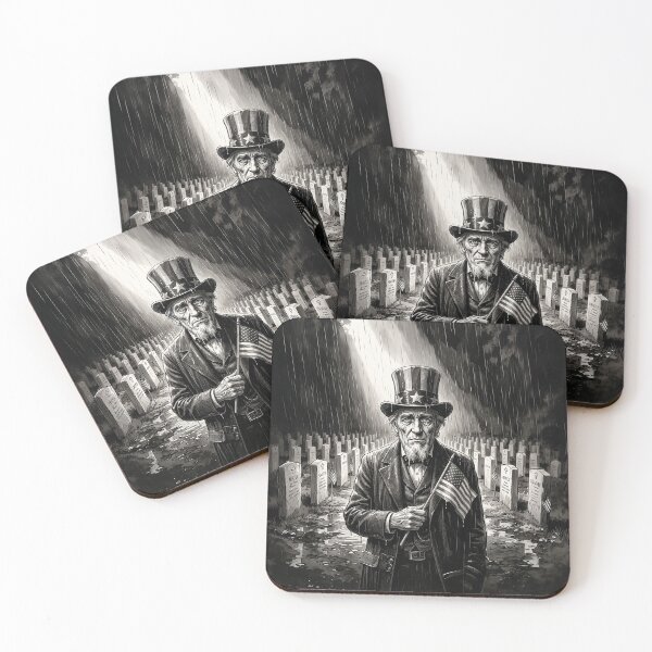 Item preview, Black & White Portrait Uncle Sam Crying In Military Cemetery designed and sold by Home Decor Art.