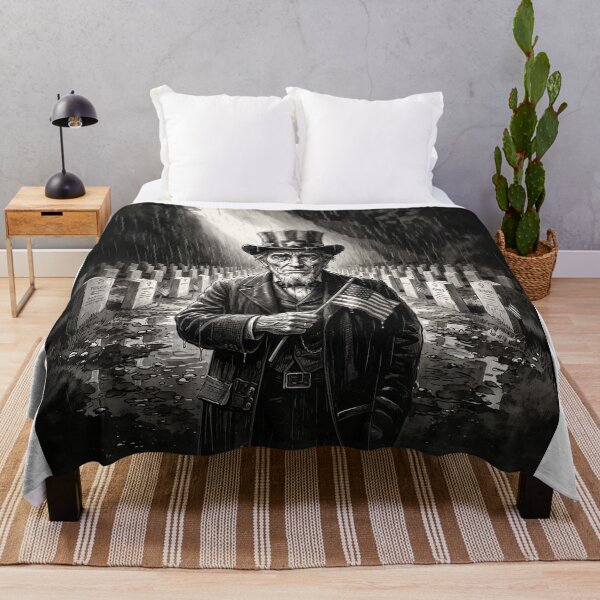 Item preview, Black & White Portrait Uncle Sam Crying In Military Cemetery designed and sold by Home Decor Art.