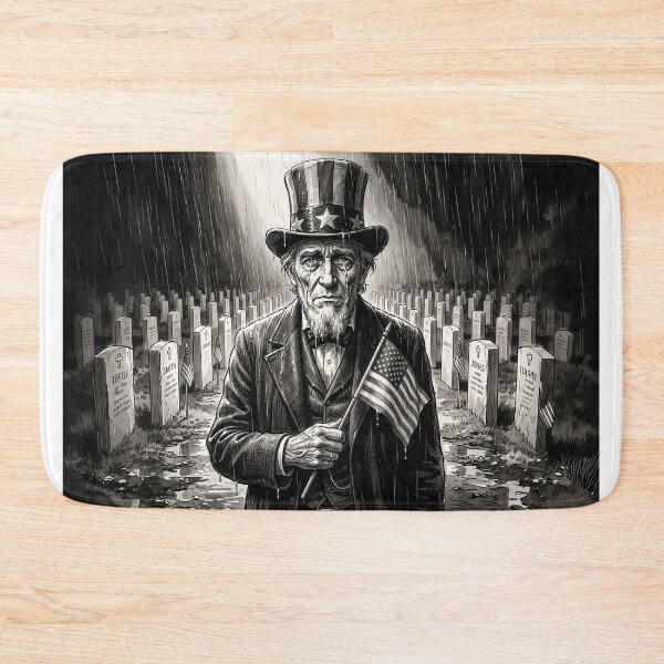 Item preview, Black & White Portrait Uncle Sam Crying In Military Cemetery designed and sold by Home Decor Art.