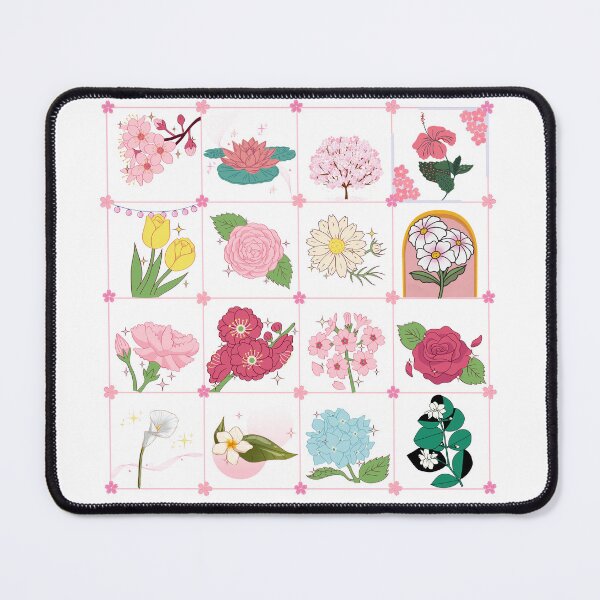 Item preview, Cute Botanical Flower Grid Sticker Pack Pattern designed and sold by Rehnair.