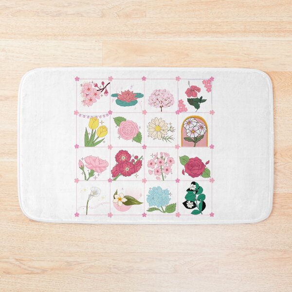 Item preview, Cute Botanical Flower Grid Sticker Pack Pattern designed and sold by Rehnair.