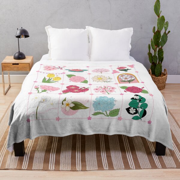 Item preview, Cute Botanical Flower Grid Sticker Pack Pattern designed and sold by Rehnair.
