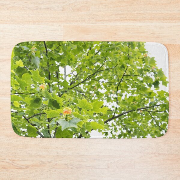 Item preview, Distinctive Yellow Orange Tulip Tree Flowers in Lush Green Canopy designed and sold by Georgia Mizuleva.