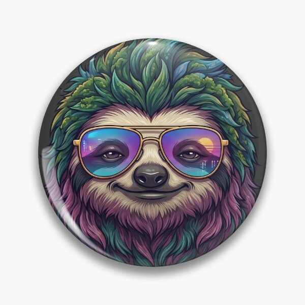 Item preview, Cool Sloth Wearing Retro Sunset Sunglasses Pop Art Portrait designed and sold by artscripts.