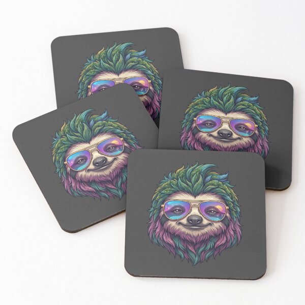 Item preview, Cool Sloth Wearing Retro Sunset Sunglasses Pop Art Portrait designed and sold by artscripts.