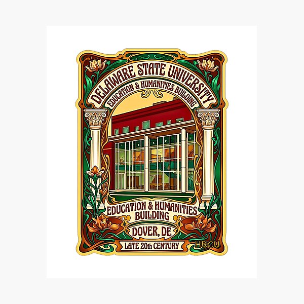 Item preview, Art Nouveau Education and Humanities Building Delaware Graphic designed and sold by EvergreenPark - Tee Studio.
