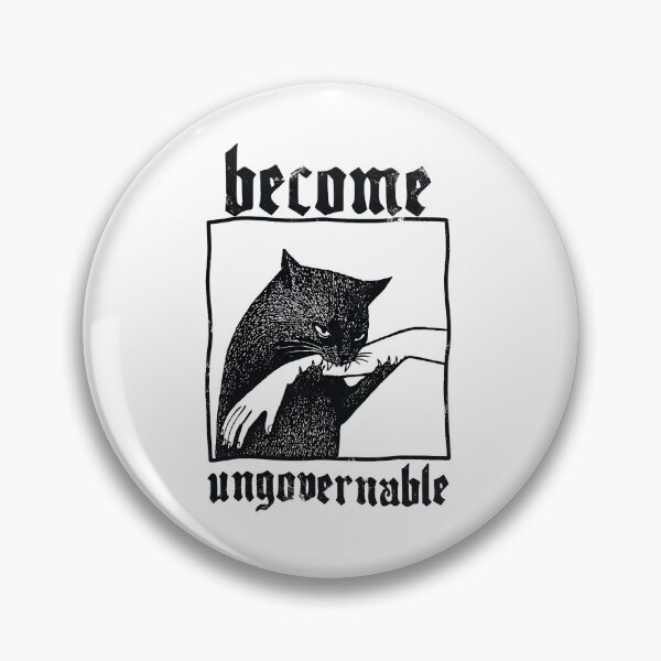 Item preview, Become Ungovernable Funny Cat Biting Hand designed and sold by OrlimarHIpo.