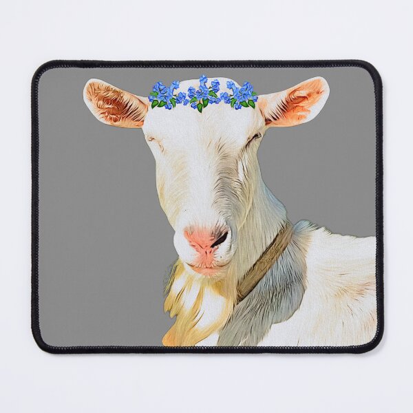 Item preview, Saanen goat with flower crown designed and sold by CritterCapers.