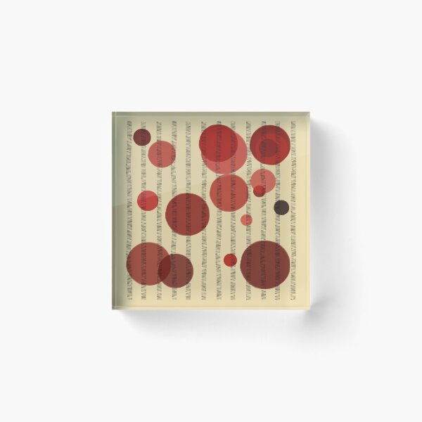 Item preview, Abstract composition with red bubbles and disrupted stripes E9 designed and sold by StefanStudioArt.