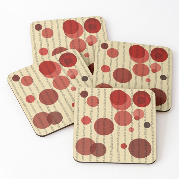 Item preview, Abstract composition with red bubbles and disrupted stripes E9 designed and sold by StefanStudioArt.