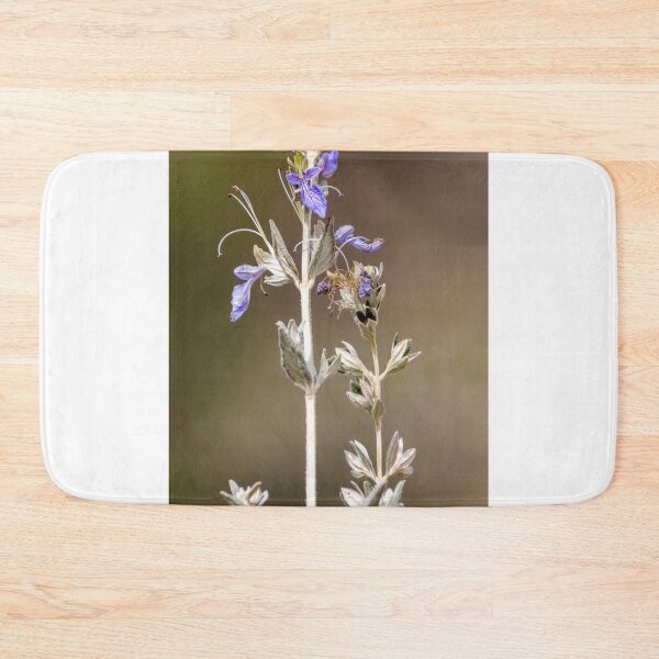 Item preview, urple Wildflower Salvia Stem With Delicate Blooms Against Soft Brown Bokeh Background designed and sold by Nmallia.