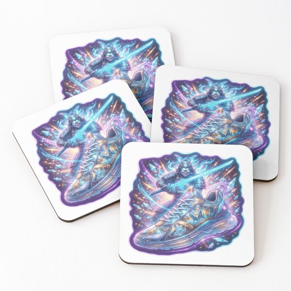 Item preview, Quantum Samurai Futuristic Sneaker Sticker designed and sold by Imaginarium of Chaos falcon88 .
