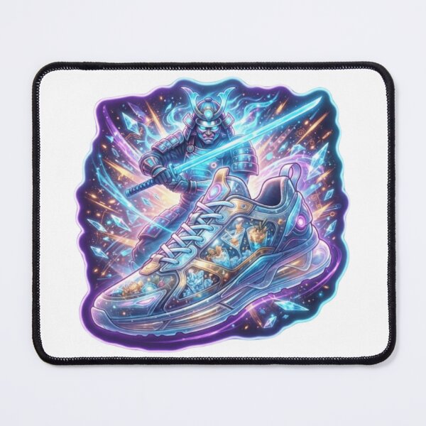 Item preview, Quantum Samurai Futuristic Sneaker Sticker designed and sold by Imaginarium of Chaos falcon88 .