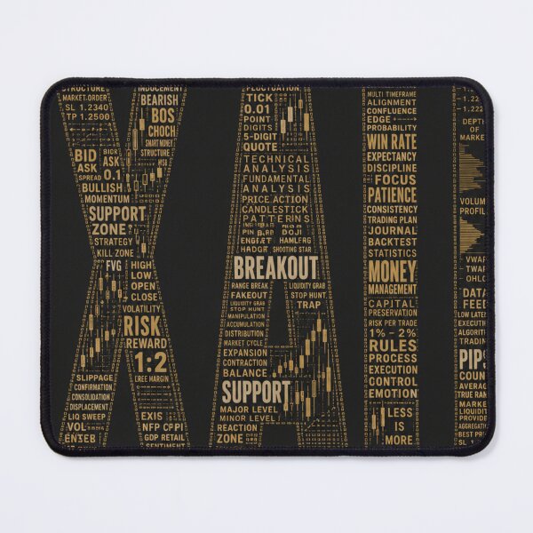 Item preview, XAU Gold Trader Typography Mosaic Print designed and sold by FirmHoldStudio.