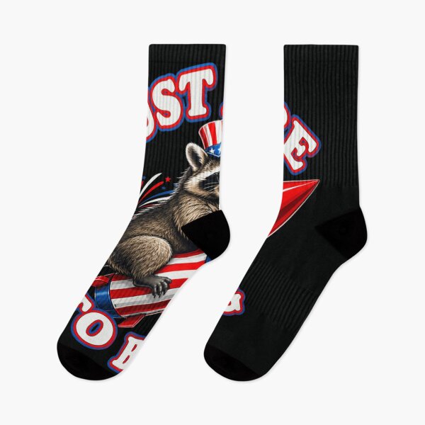 Item preview, Funny Fourth Of July Patriotic Raccoon Riding Rocket Fireworks Quote designed and sold by Phil Ben.