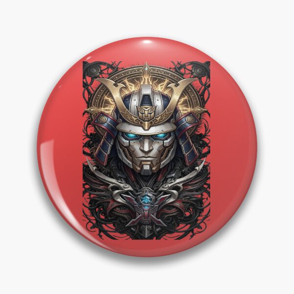 Item preview, The Iron Shogun ⚔️Legendary Samurai - Gold, Silver, and Blue Cybernetic Emblem designed and sold by RAYBIL.