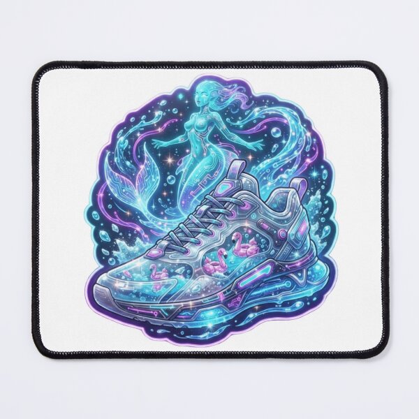 Item preview, Cyber Mermaid Futuristic Sneaker Sticker designed and sold by Imaginarium of Chaos falcon88 .