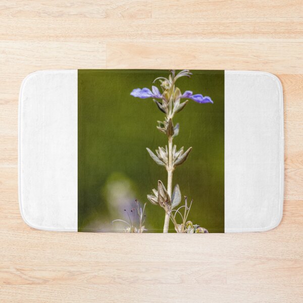 Item preview, Purple Wildflower Salvia Stem With Delicate Blooms Against Soft Brown Bokeh Background designed and sold by Nmallia.