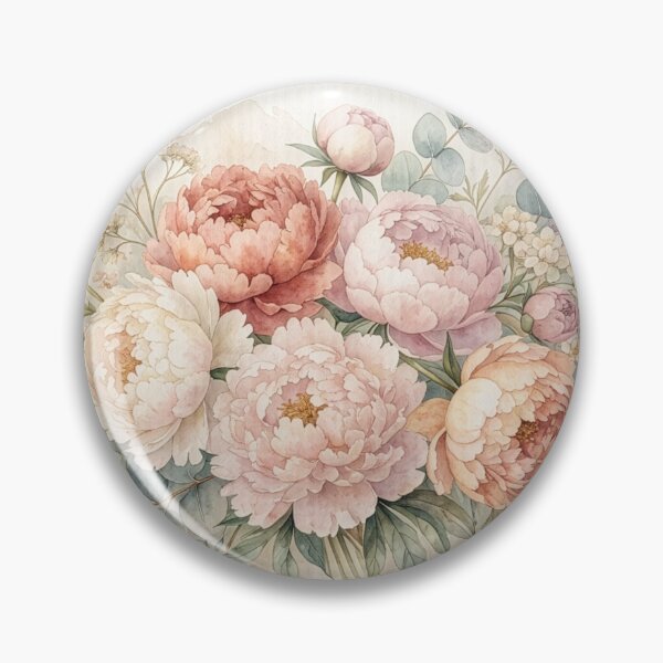 Item preview, Vintage Watercolor Peony Bouquet Print designed and sold by Rutvain.