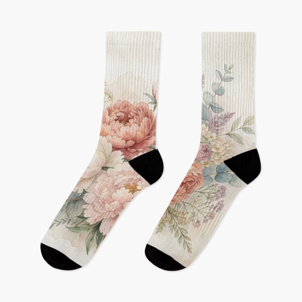Item preview, Vintage Watercolor Peony Bouquet Print designed and sold by Rutvain.