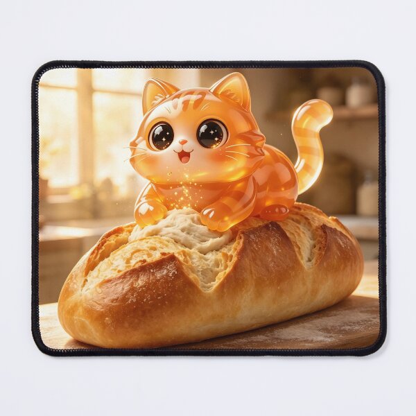 Item preview, The Freshly Baked Emerald Cat - Cute Orange Jelly Cat Bread Loaf designed and sold by ABYSSLAB.