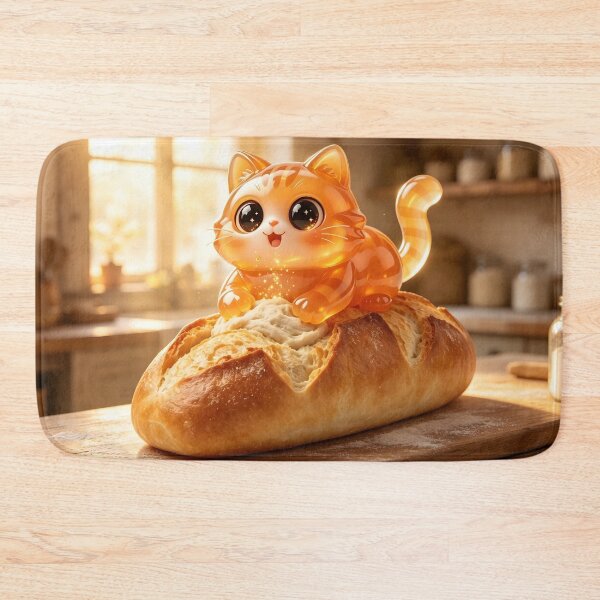 Item preview, The Freshly Baked Emerald Cat - Cute Orange Jelly Cat Bread Loaf designed and sold by ABYSSLAB.