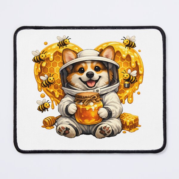 Item preview, Corgi Beekeeper with Heart Honey – Cute Honey Bee Dog Illustration designed and sold by builtforyou.