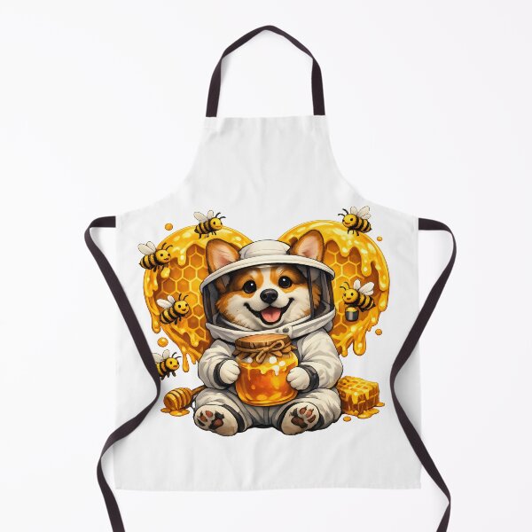 Item preview, Corgi Beekeeper with Heart Honey – Cute Honey Bee Dog Illustration designed and sold by builtforyou.