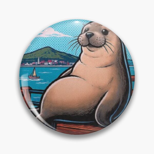 Item preview, Neil 126 The Seal Tasmania Hobart Retro Badge Sticker Tee designed and sold by BodaZZ.