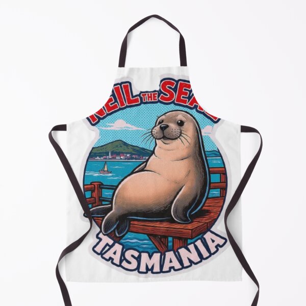 Item preview, Neil 126 The Seal Tasmania Hobart Retro Badge Sticker Tee designed and sold by BodaZZ.