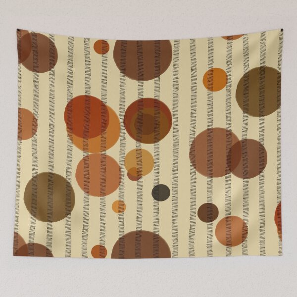Item preview, Abstract composition with orange bubbles and disrupted stripes E9 designed and sold by StefanStudioArt.