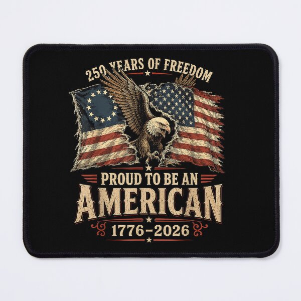Item preview, US Semiquincentennial 250 Years Of Freedom Proud To Be An American designed and sold by Daisy Grimes.
