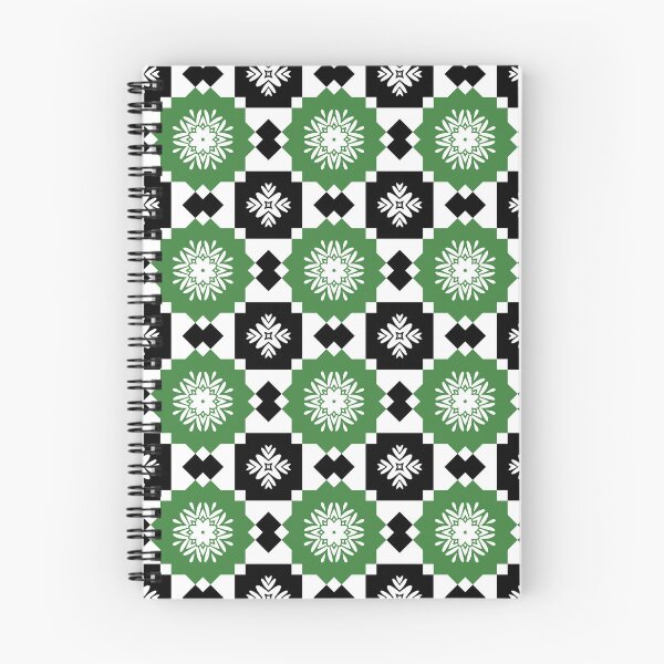 Item preview, Green, Black and White Geometric Floral Pattern designed and sold by SweetLilith.