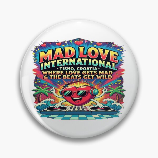 Item preview, Mad Love International Tisno Croatia Festival T-Shirt Design | Funny EDM Rave Festival Graphic PNG | Printable Sublimation, DTF, DTG, Sticker & Merch Design designed and sold by Sushikidsntoddlers.