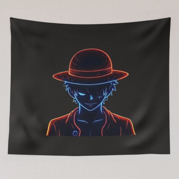 Item preview, Neon Pirate King - Monkey D. Luffy One Piece Art designed and sold by alalame.