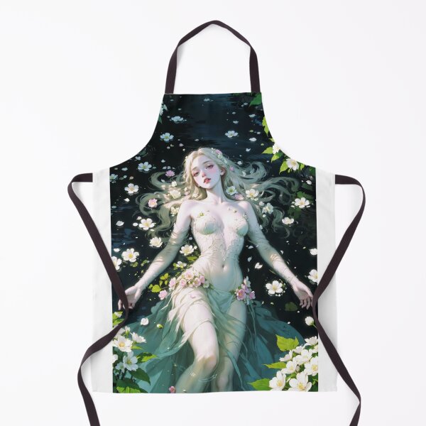 Item preview, Ethereal Flower Maiden Floating in Mystic Pond - Dreamy Fantasy Art designed and sold by ITSimagination.