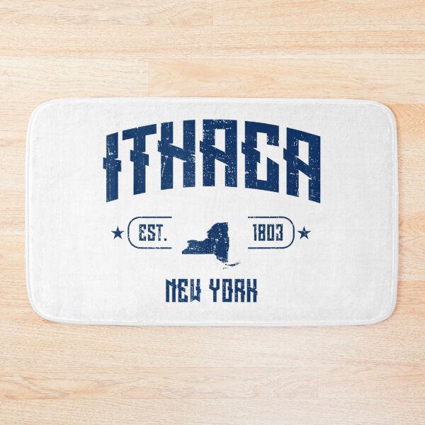 Item preview, Distressed Vintage Ithaca Established 1803 New York State Map College Style designed and sold by Daisy Grimes.