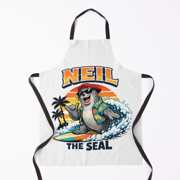 Item preview, Neil the Seal Surfing Hawaiian Shirt Funny Retro Beach Sunset designed and sold by CatLovers Studio.