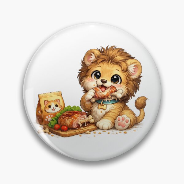Item preview, Cute Baby Lion Eating designed and sold by LumatoneStudio.