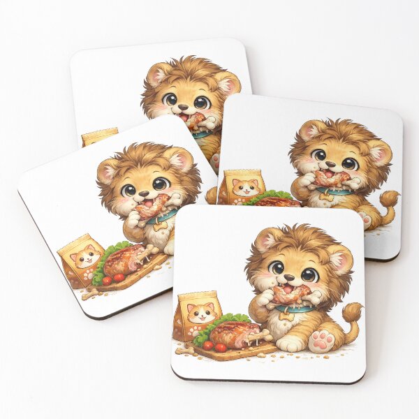 Item preview, Cute Baby Lion Eating designed and sold by LumatoneStudio.