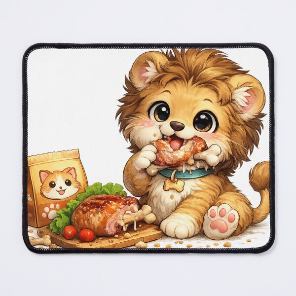Item preview, Cute Baby Lion Eating designed and sold by LumatoneStudio.