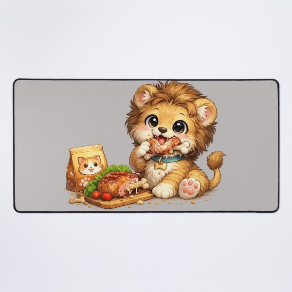 Item preview, Cute Baby Lion Eating designed and sold by LumatoneStudio.