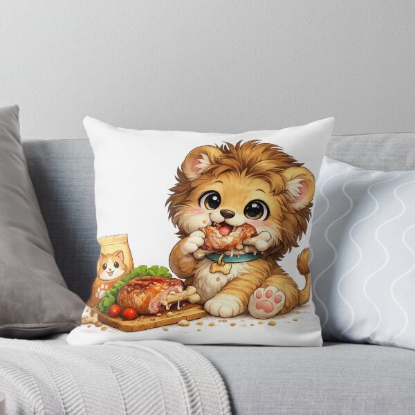 Item preview, Cute Baby Lion Eating designed and sold by LumatoneStudio.