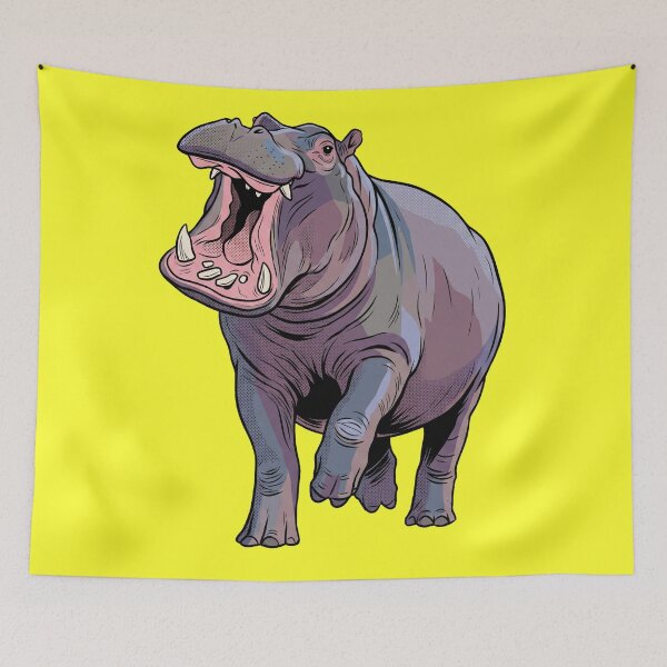 Item preview, The Aquatic Aggressor: Vintage Hippopotamus Threat Display designed and sold by FreiherrPK.