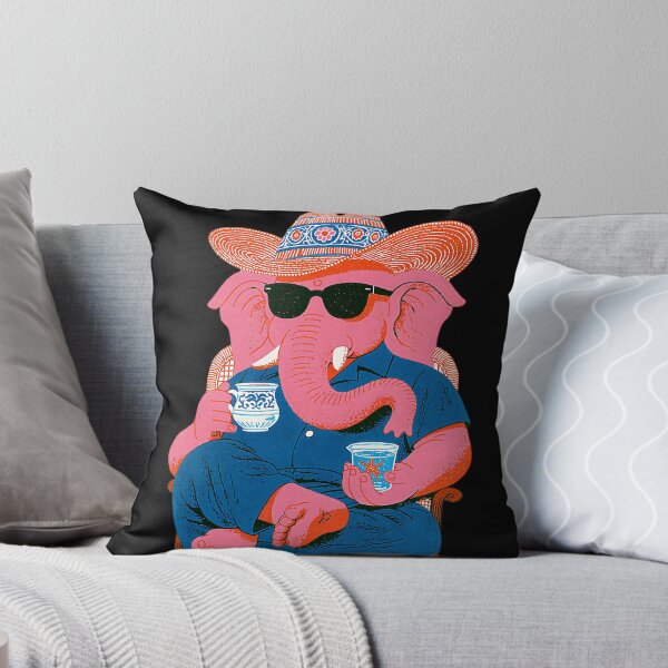 Item preview, Ganesha Drinking Coffee Cowboy Vintage Pop Art designed and sold by PANNARUK THAILAND.